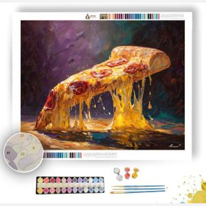 PIZZA SLICE FALLING CHEESE - Paint by Numbers Full Kit