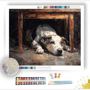 DOG UNDER TABLE - Paint by Numbers Full Kit