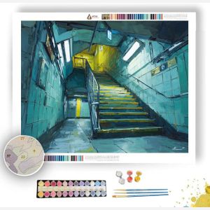 SUBWAY STAIRS AT MIDNIGHT AT DAYBREAK - Paint by Numbers Full Kit