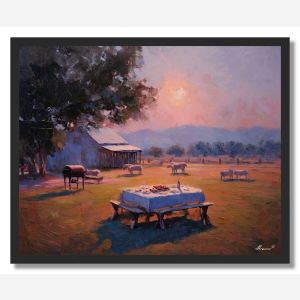 MOONLIT BARBECUE - FRAMED