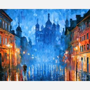 velvet basilica, rising blue, velvet basilica art, no signature art, soft edge cityscape, rainlit fantasy city, textured oil painting, dream city painting, fantasy cityscape, afremov style art