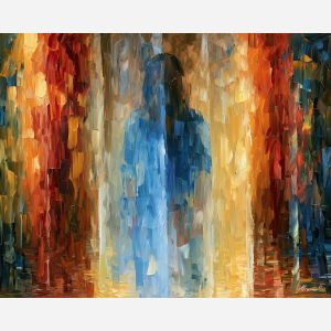 curtain contour, curtain figure art, people oil painting, palette knife portrait, thick brush strokes, hidden face art, silhouette painting, contour figure art, faceless figure, expressive wall art
