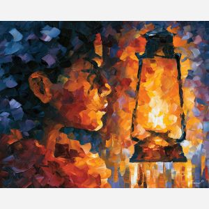 lantern profile, side glare, lantern profile art, expressive wall art, textured oil painting, afremov inspired, minimal detail art, mysterious figure, shadow figure art, back view painting