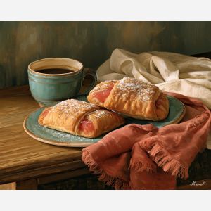 Cuban pastry painting, guava art, Cuba food decor, oil painting, bakery wall art, Caribbean dessert painting, Cuban kitchen decor, guava pastry wall art, cafe still life, cultural food art