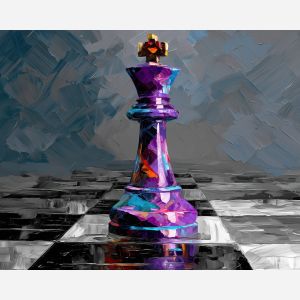 VIOLET CHESS KING BW
