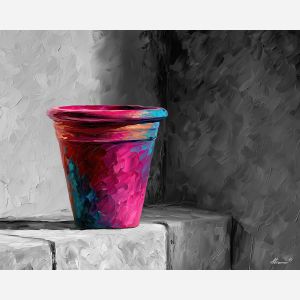 MAGENTA FLOWER POT BW