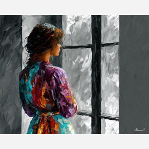 VIOLET WINDOW GAZE BW