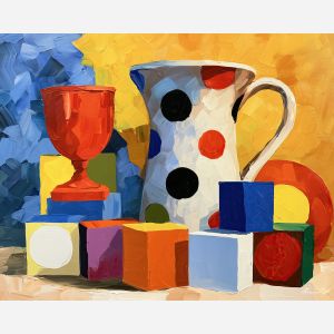 polka trophy, drifts sunmirror, polka trophy drifts sunmirror art, gallery wall art, minimal detail art, afremov inspired, colorful home art, textured oil painting, whimsical decor, dopamine decor art