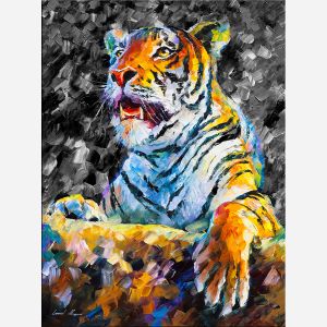 tigre sobre lienzo