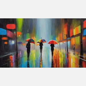 NEON RAIN AND UMBRELLA DREAMS