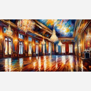 BALLROOM WITH CRYSTAL CHANDELIERS