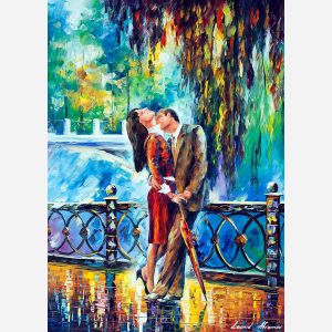 PASSIONATE KISS AFTER THE RAIN - STRETCHED