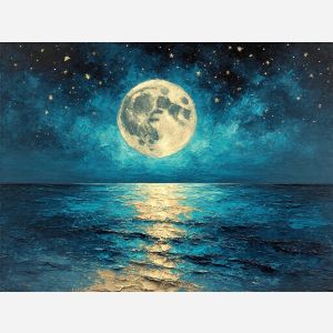 Moonlit Path Across Waters