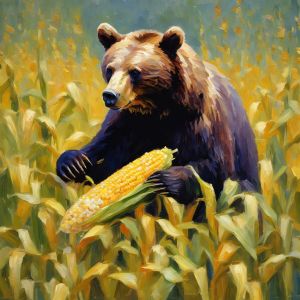 BEAR IN A CORN FIELD