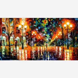 pinturas de la ciudad, pinturas impresionistas de lluvia