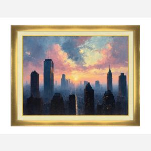 Sunset Glow Over the City Skyline