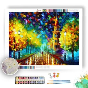 GOLD WINTER NIGHT - Paint By Numbers Full Kit