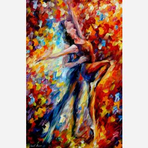 Leonid Afremov, oil on canvas, palette knife, buy original paintings, art, famous artist, biography, official page, online gallery, large artwork, dance, ballet, ballerina, man, woman, girl, guy