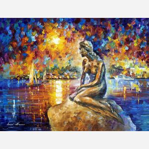 mermaid oil painting, mermaid painting