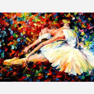 Leonid Afremov, oil on canvas, palette knife, buy original paintings, art, famous artist, biography, official page, online gallery, large artwork, ballet, girl, dance, ballerina, music