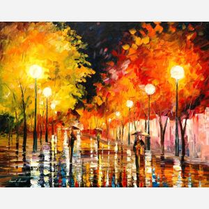 rainy night, rainy night painting, raining night painting, raining painting