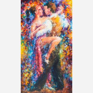vibrant paintings, leonid afremov dance, dance oil painting, oil painting dance