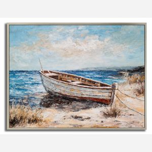 Moored Boat by the Sea