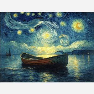 Starry Night Reflected on the Water