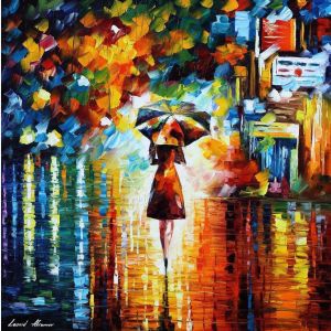 pintura mujer con paraguas
