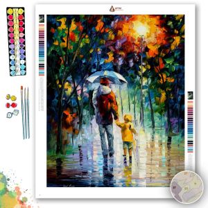 RAINY WALK WITH DADDY - Paint By Numbers Full Kit