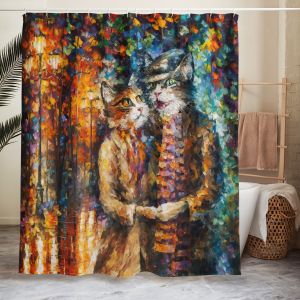 CAT COUPLE - Shower curtain