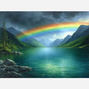 Rainbow After the Mountain Storm
