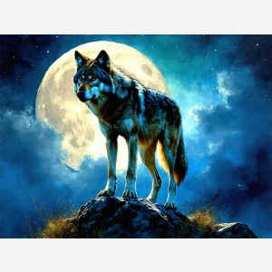 Lone Wolf Before the Full Moon