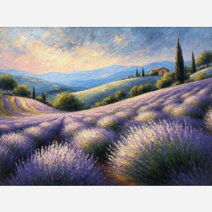 Lavender Fields Rolling Into the Hills