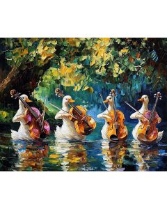 DUCK QUARTET ON THE LAKE