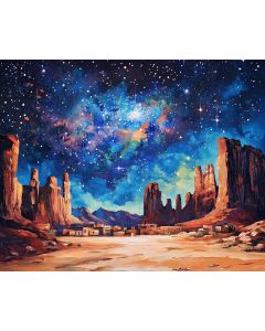 DESERT OASIS UNDER ALIEN STARS