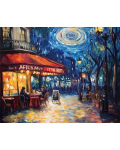 MONTMARTRE CAFÉ WITH SATURN OVERHEAD