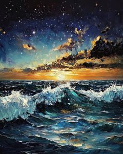 WAVES BENEATH STARLIT SKIES