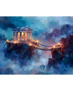 TEMPLE IN THE FOG