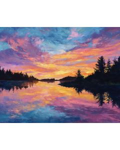 SUNSET OVER LAKE