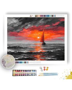 STOLEN SUNSET BW - Paint by Numbers Full Kit