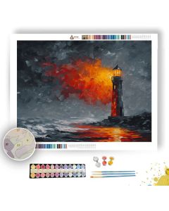 FLAME IN FOG BW - Paint by Numbers Full Kit
