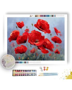 BLOOMING POPPIES - Paint by Numbers Full Kit