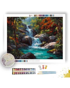 JUNGLE WATERFALL - Paint by Numbers Full Kit