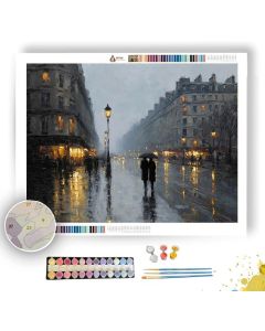 RAINY PARISIAN STREET - Paint by Numbers Full Kit