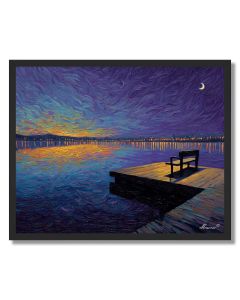 NIGHTFALL AT THE PIER - FRAMED