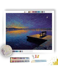 NIGHTFALL AT THE PIER - Paint by Numbers Full Kit