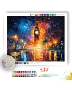 BURNING CLOCK - Paint by Numbers Full Kit