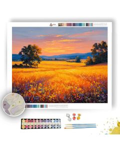 GOLDEN EVENING FIELDS - Paint by Numbers Full Kit