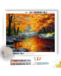 RADIANT AUTUMN RIVER - Paint by Numbers Full Kit